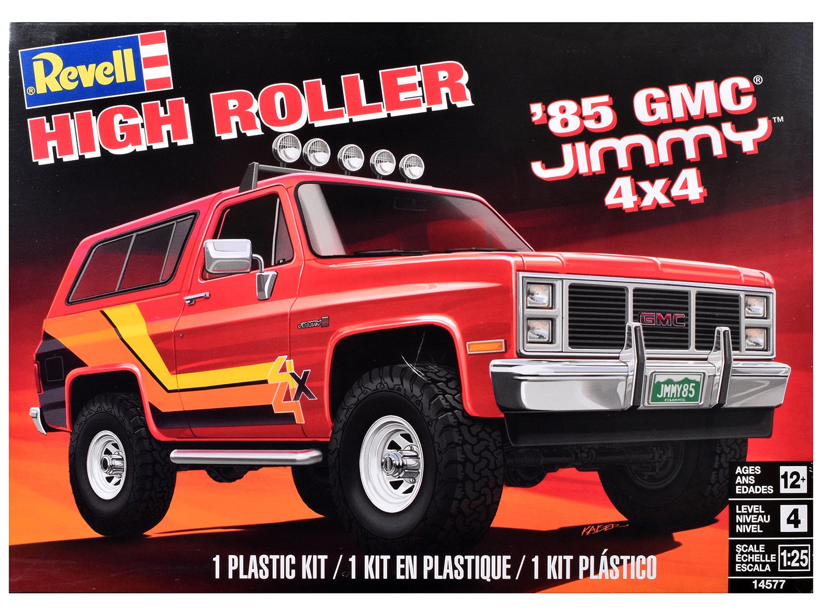 level 4 model kit 1985 gmc jimmy 4x4 "high roller" 1/25 scale model by revell level 4 model kit 1985 gmc jimmy 4x4 "high roller" 1/25 scale model by revell