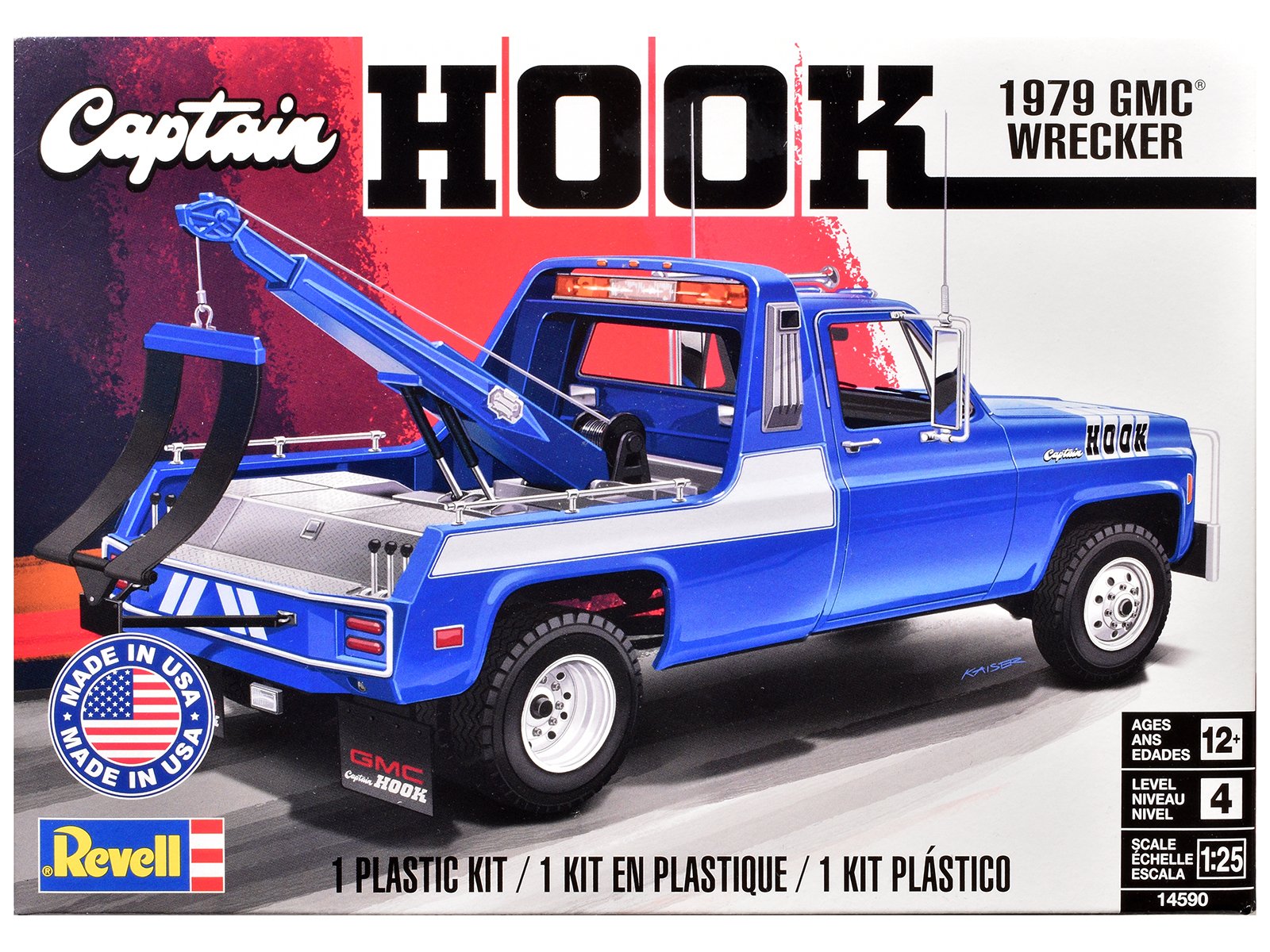 level 4 model kit 1979 gmc wrecker tow truck "captain hook" 1/25 scale model by revell level 4 model kit 1979 gmc wrecker tow truck "captain hook" 1/25 scale model by revell