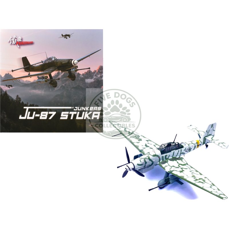 junkers ju 87g2 stuka bomber aircraft "10.(pz)/sg 2 immelmann markisch friedland pomerania" (1945) german luftwaffe "wing" series 1/72 diecast model by panzerkampf