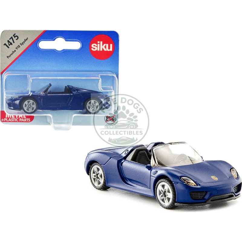 porsche 918 spyder matt blue diecast model car by siku