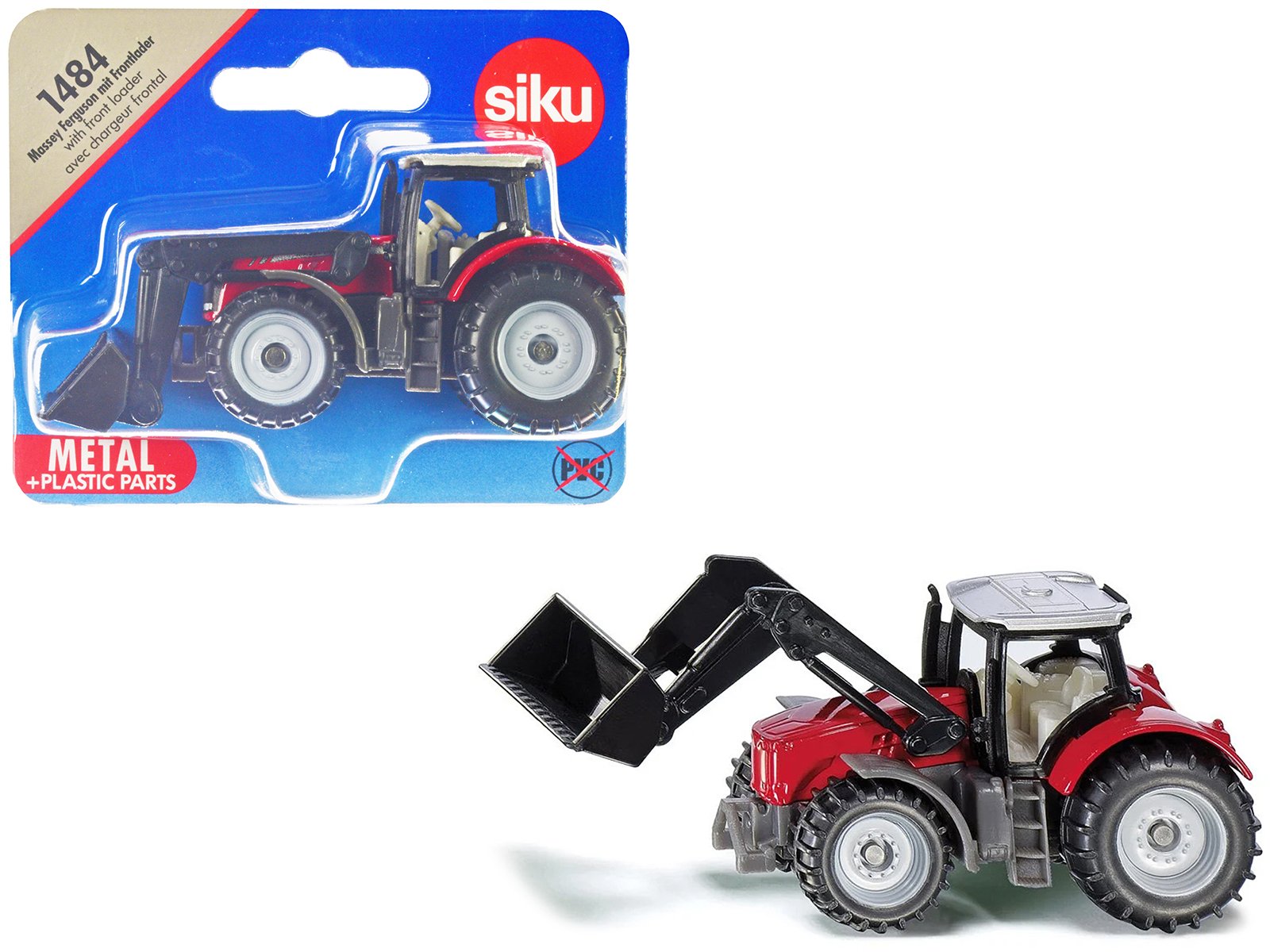 massey ferguson tractor with front loader red with silver top diecast model by siku massey ferguson tractor with front loader red with silver top diecast model by siku