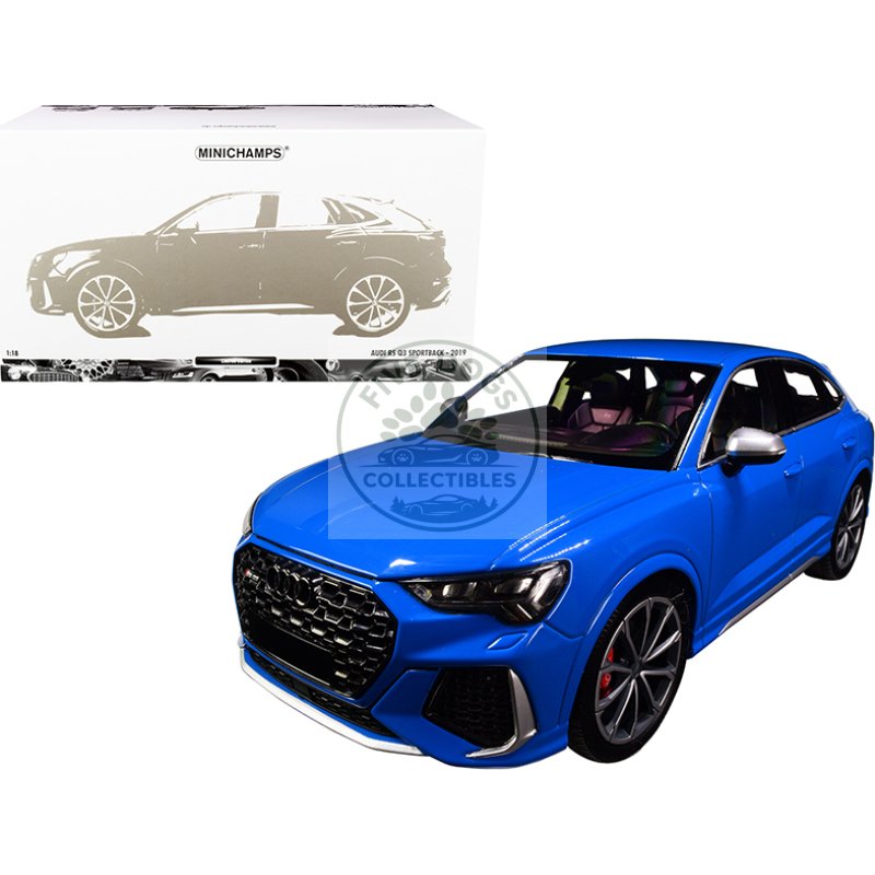 2019 audi rs q3 sportback blue limited edition to 240 pieces worldwide 1/18 diecast model car by minichamps
