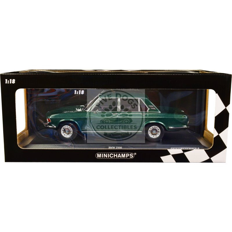1968 bmw 2500 green metallic limited edition to 504 pieces worldwide 1/18 diecast model car by minichamps