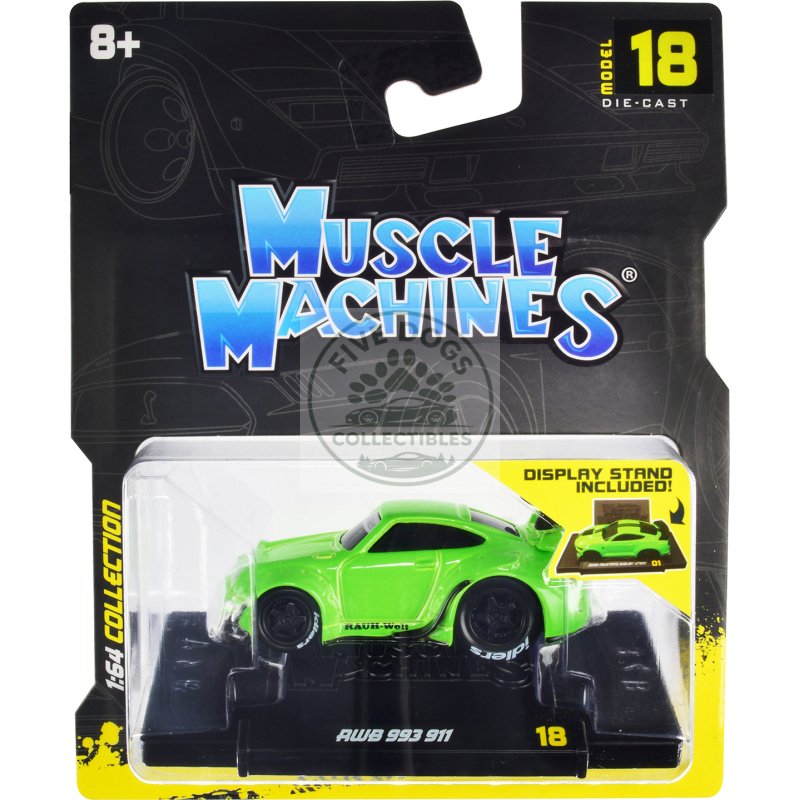 rwb 911 993 bright green "rauh welt begriff" 1/64 diecast model car by muscle machines