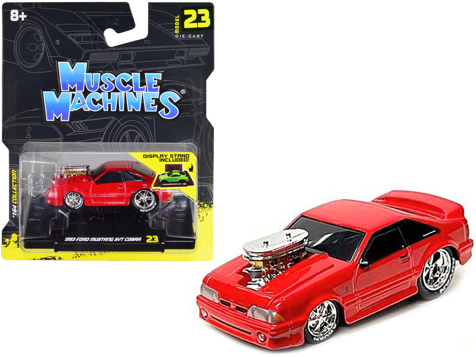 1993 ford mustang svt cobra red 1/64 diecast model car by muscle machines 1993 ford mustang svt cobra red 1/64 diecast model car by muscle machines