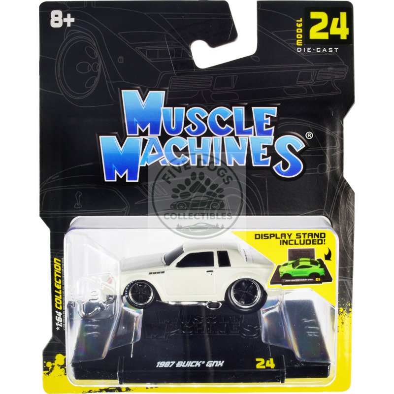 1987 buick gnx pearl white 1/64 diecast model car by muscle machines