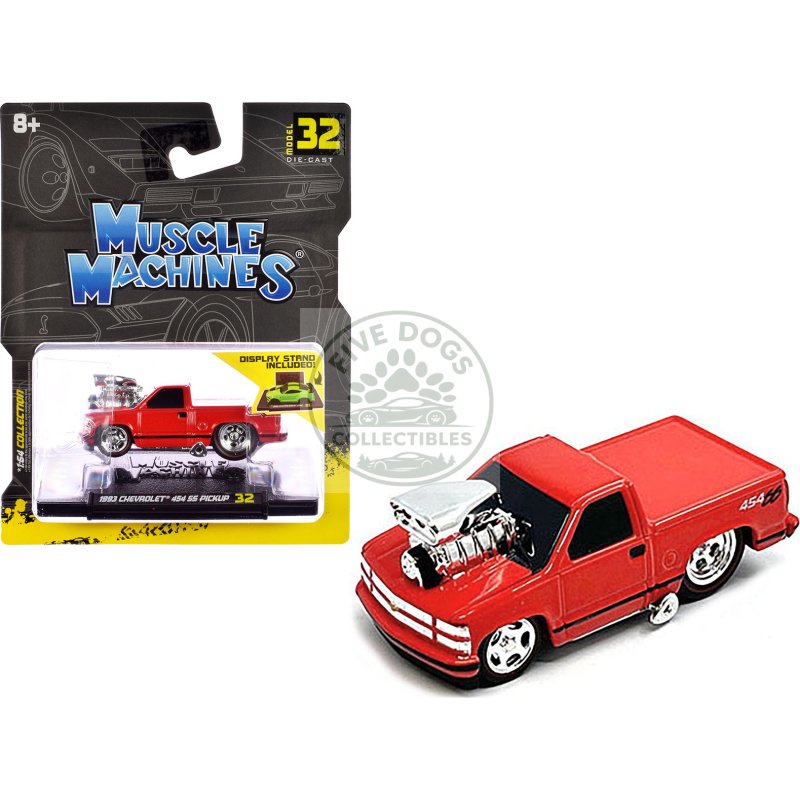 1993 chevrolet 454 ss pickup truck red 1/64 diecast model car by muscle machines