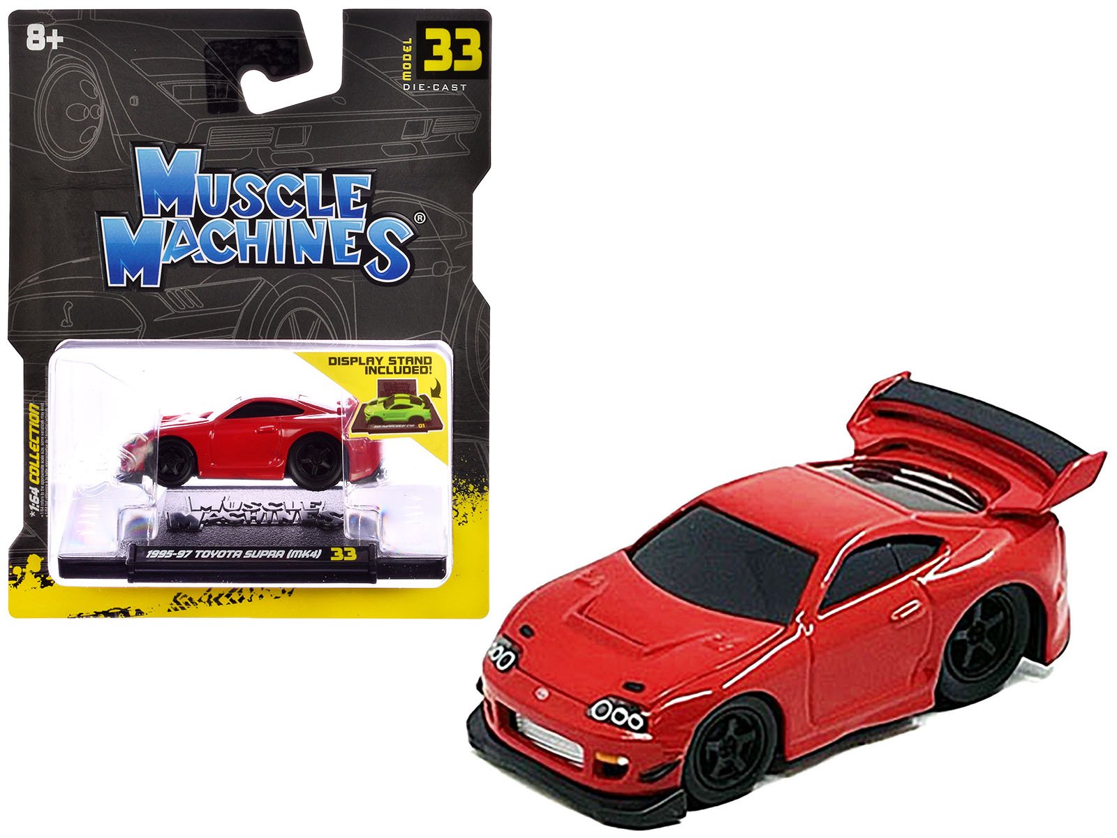 1995 1997 toyota supra (mk4) red 1/64 diecast model car by muscle machines 1995 1997 toyota supra (mk4) red 1/64 diecast model car by muscle machines