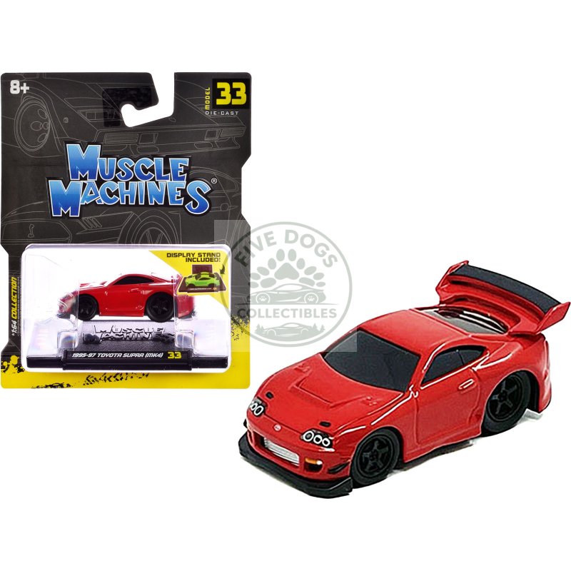 1995 1997 toyota supra (mk4) red 1/64 diecast model car by muscle machines