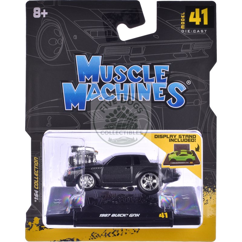 1987 buick gnx black metallic 1/64 diecast model car by muscle machines
