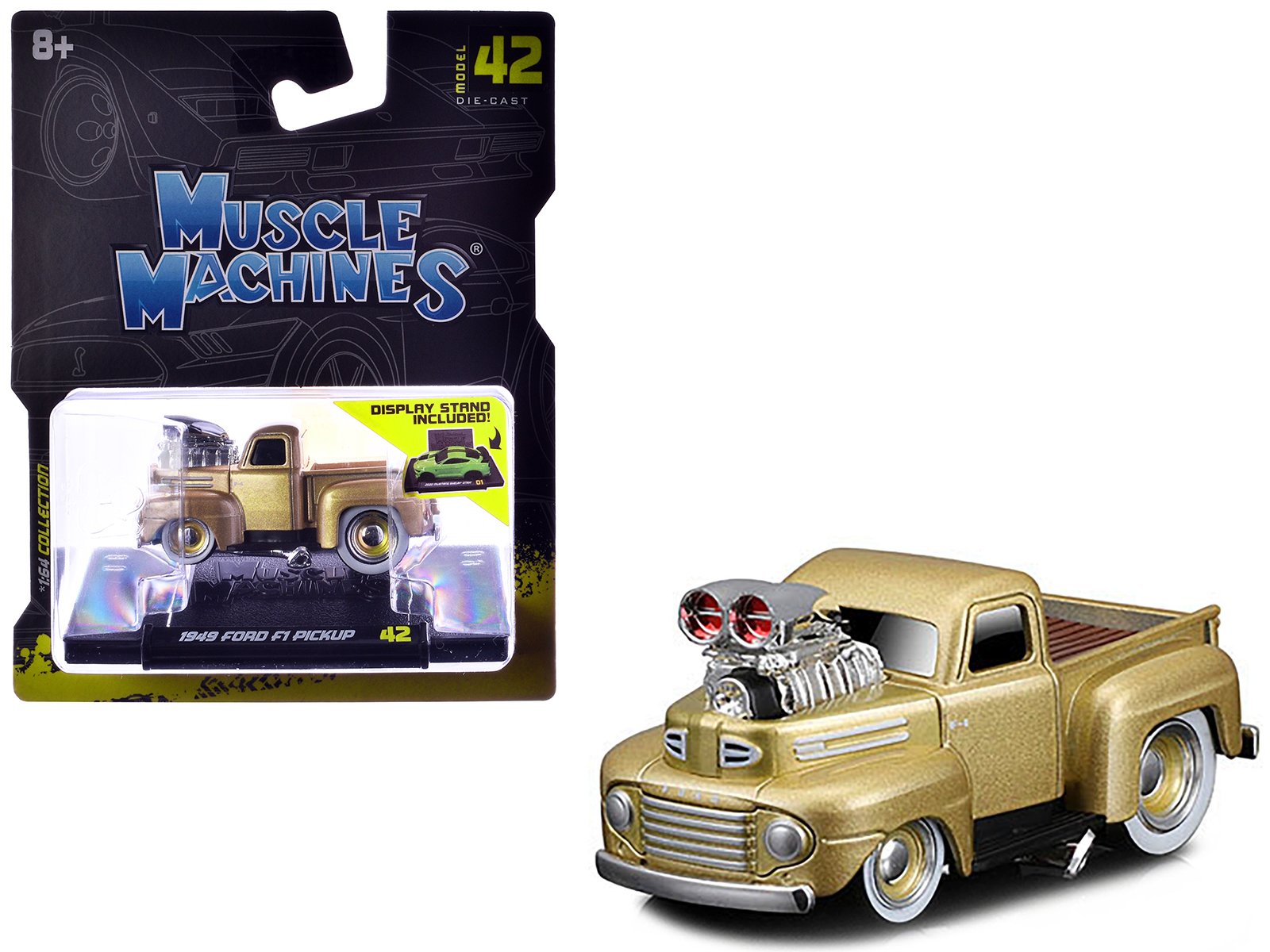 1949 ford f1 pickup truck gold metallic 1/64 diecast model car by muscle machines 1949 ford f1 pickup truck gold metallic 1/64 diecast model car by muscle machines