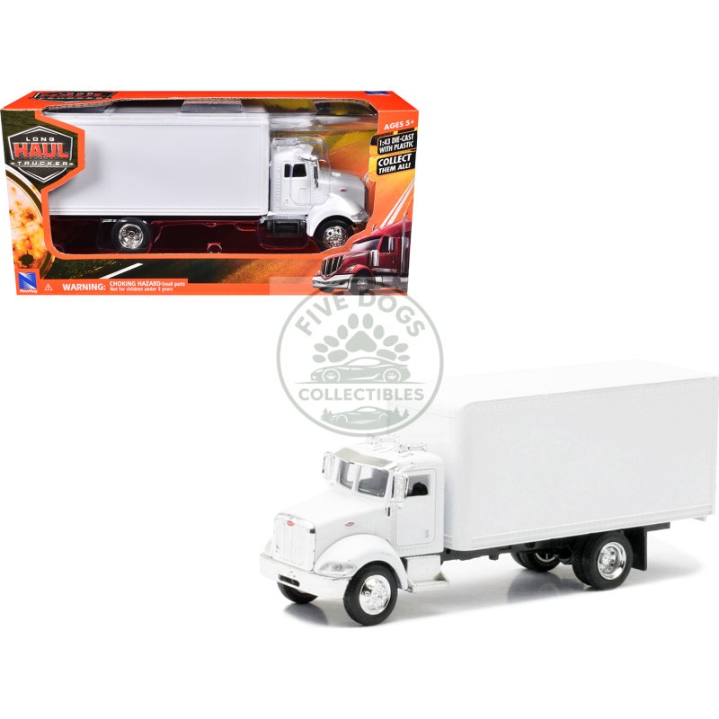 peterbilt utility 335 box truck white 1/43 diecast model by new ray