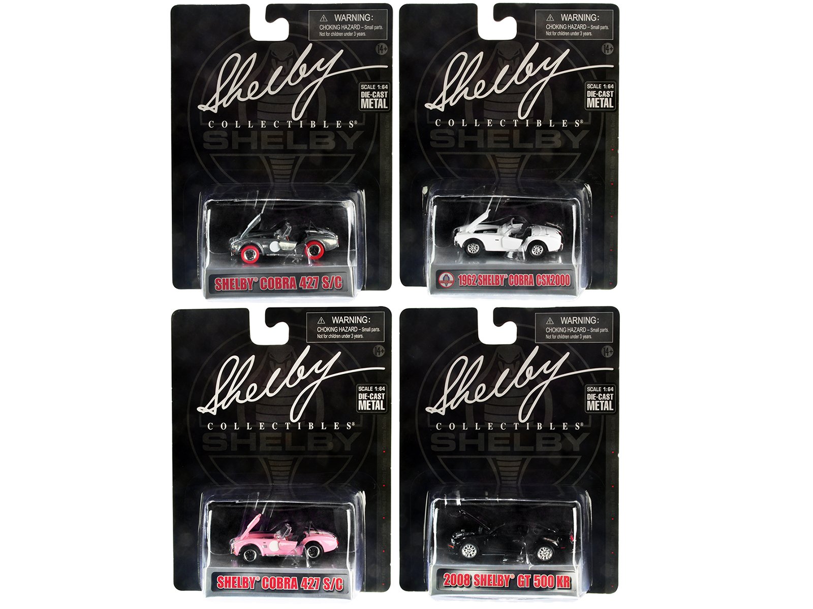 "carroll shelby 50th anniversary" 4 piece set 2022 release q 1/64 diecast model cars by shelby collectibles "carroll shelby 50th anniversary" 4 piece set 2022 release q 1/64 diecast model cars by shelby collectibles