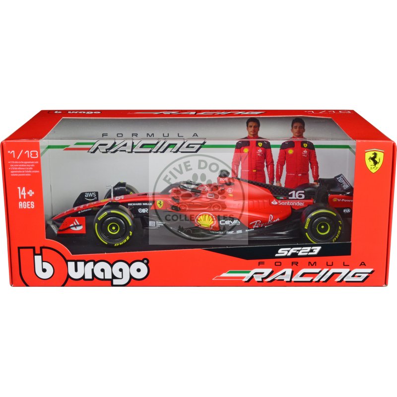 ferrari sf 23 #16 charles leclerc formula one f1 world championship (2023) "formula racing" series 1/18 diecast model car by bburago
