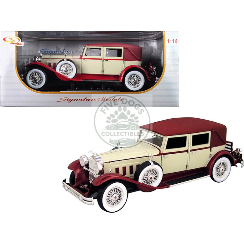 1930 packard lebaron cream and red 1/18 diecast model car by signature models