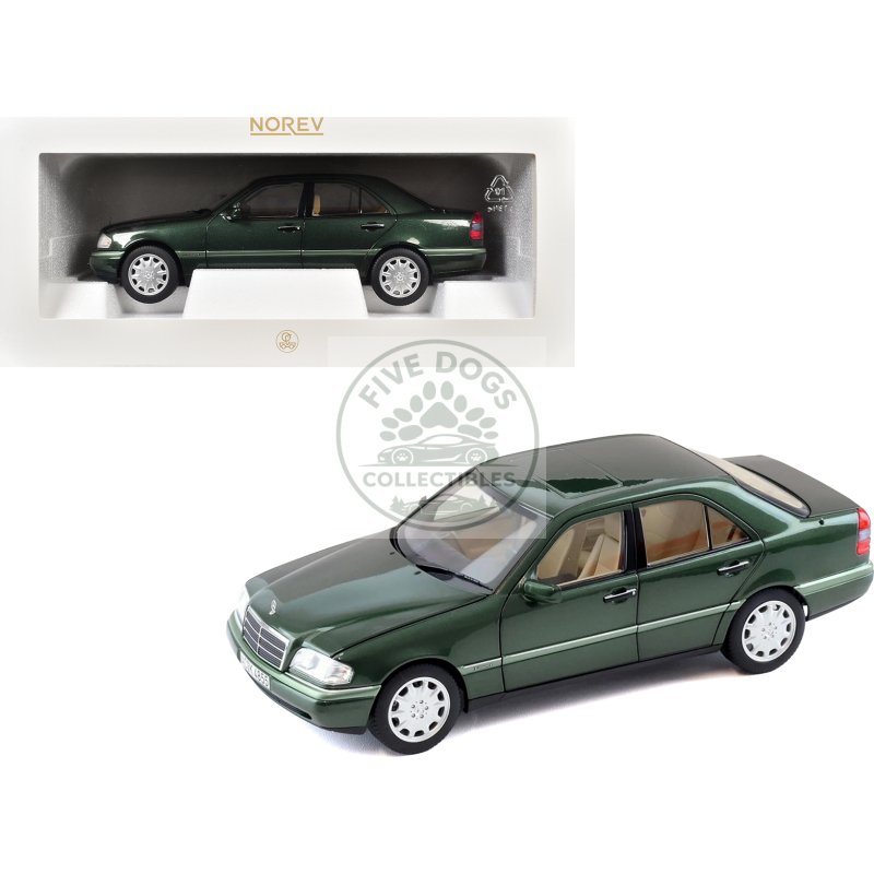 1993 mercedes benz c class malachite green metallic 1/18 diecast model car by norev