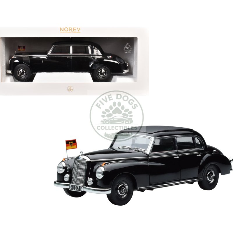 1955 mercedes benz 300 black "german chancellor konrad adenauer" 1/18 diecast model car by norev