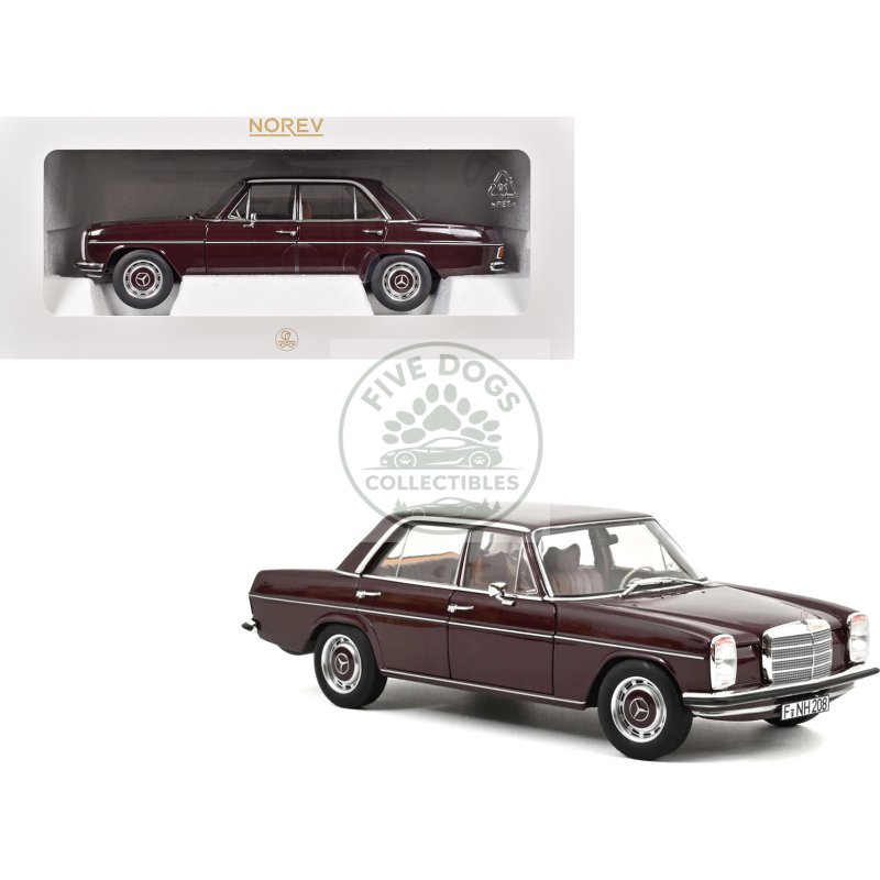 1968 mercedes benz 200 dark red brown 1/18 diecast model car by norev