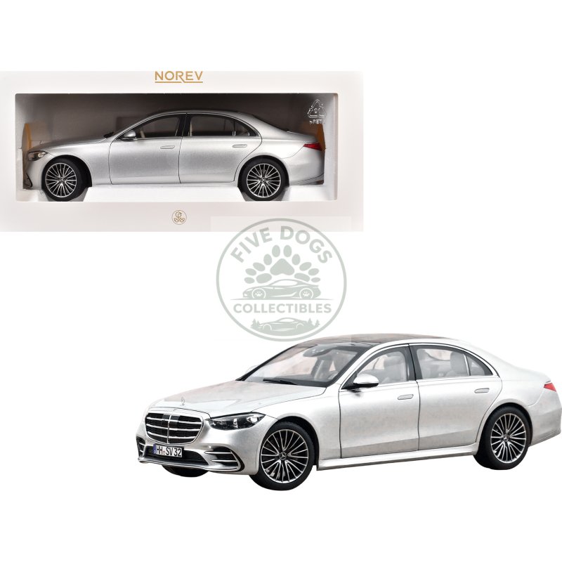 2021 mercedes benz s class amg line silver metallic with sunroof 1/18 diecast model car by norev