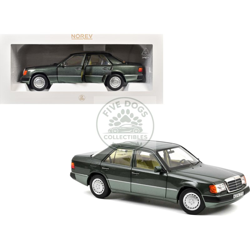 1990 mercedes benz 230 e night green metallic with green interior 1/18 diecast model car by norev