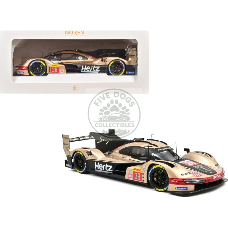 porsche 963 #38 jenson button phil hanson oliver rasmussen "hertz team jota" "lone star le mans" (2024) 1/18 diecast model car by norev