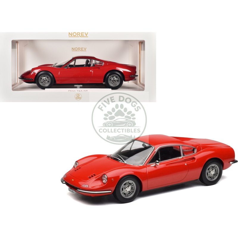 1968 dino 246 gt red 1/18 diecast model car by norev