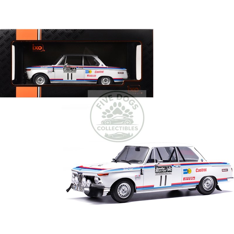 bmw 2002 #11 achim warmbold jean todt "rac rally" (1973) 1/18 diecast model car by ixo models