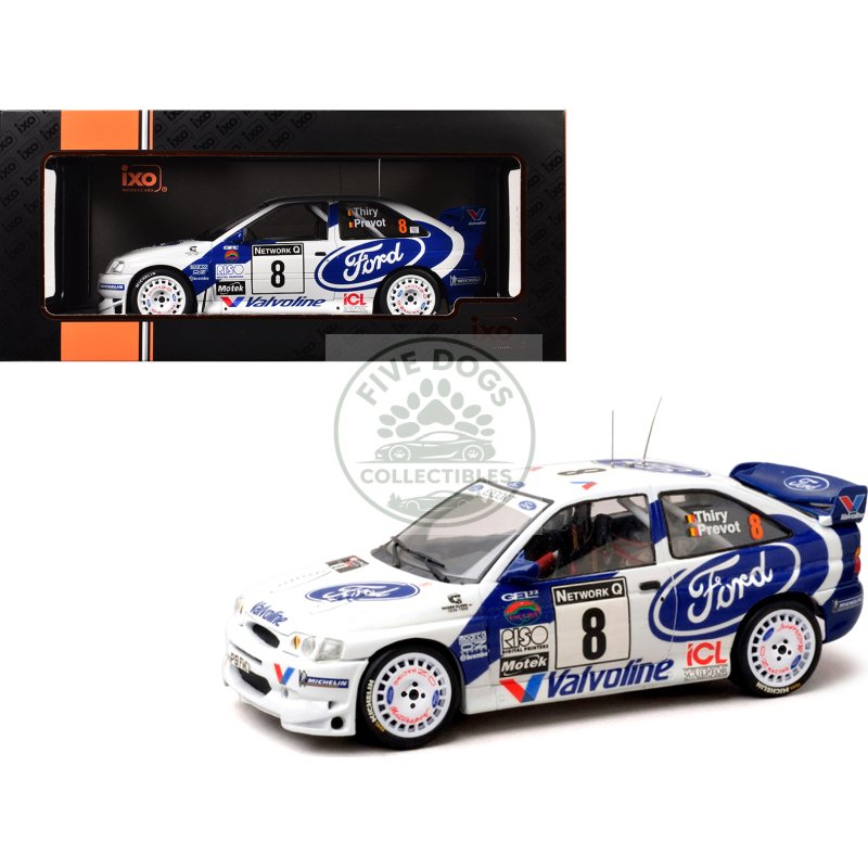 ford escort wrc #8 bruno thiry stephane prevot 3rd place "rac rally" (1998) 1/18 diecast model car by ixo models