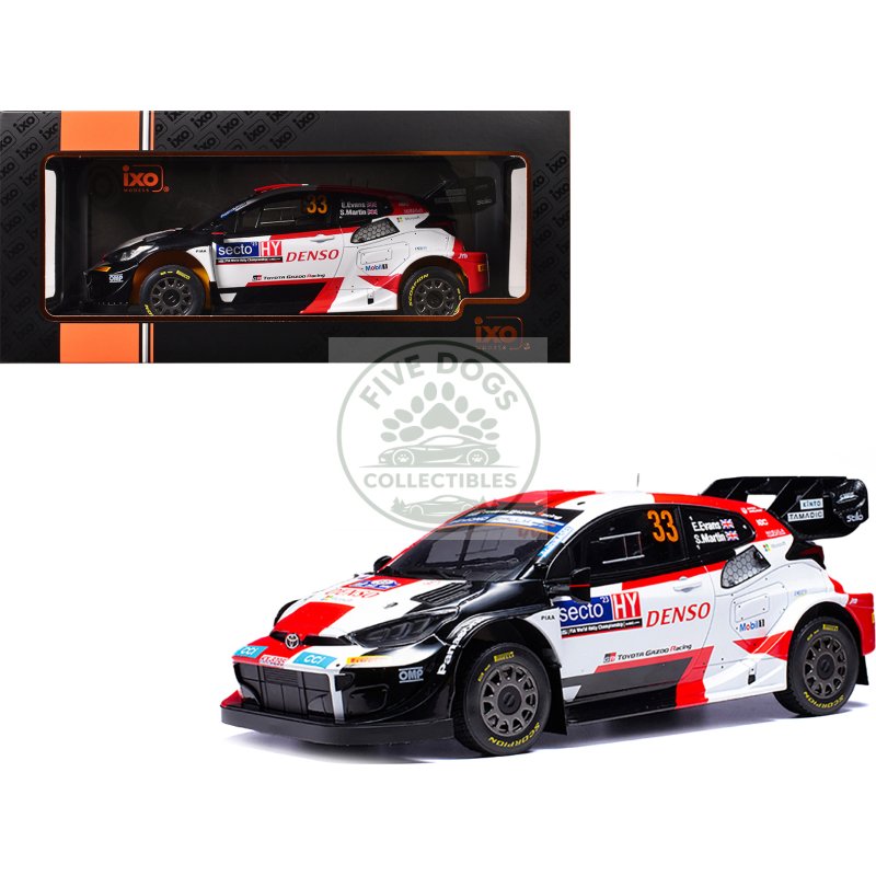 toyota gr yaris rally1 hybrid #33 elfyn evans scott martin winner "rally finland" (2023) 1/18 diecast model car by ixo models