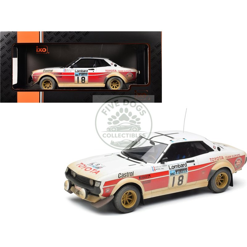 toyota celica 2000 gt (ra21) #18 jean luc therier michel vial (dirty version) "rac rally" (1977) 1/18 diecast model car by ixo models