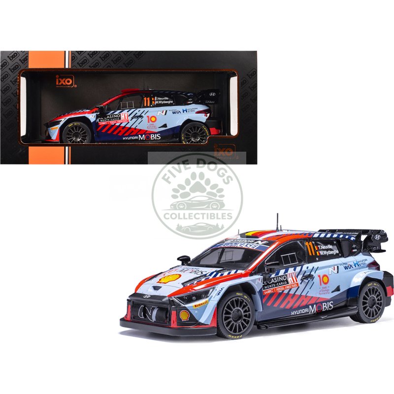 hyundai i20 n rally1 #11 thierry neuville martijn wydaeghe winner "rallye monte carlo" (2024) 1/18 diecast model car by ixo models