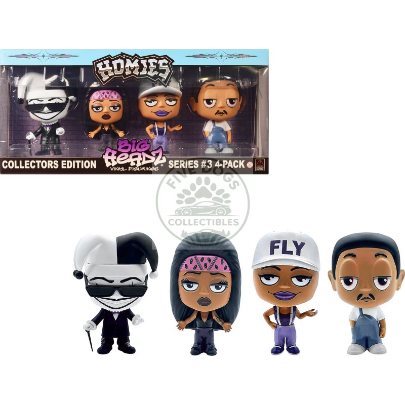 "homies big headz" series 3 collector's edition 4 pack of figures by homies