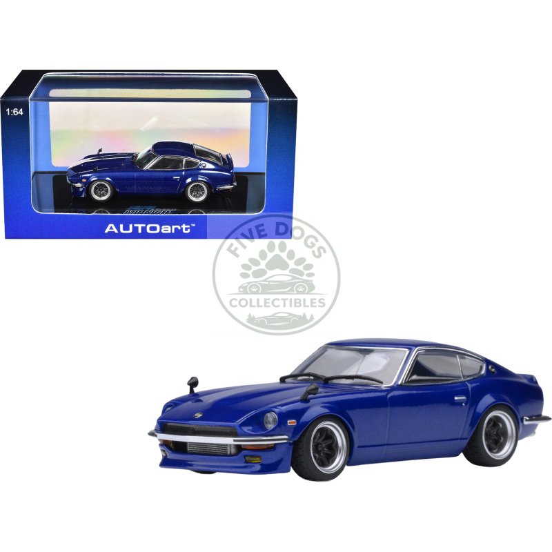 nissan fairlady z rhd (right hand drive) "akuma no z" blue metallic "wangan midnight comic #1 version" manga 1/64 model car by autoart