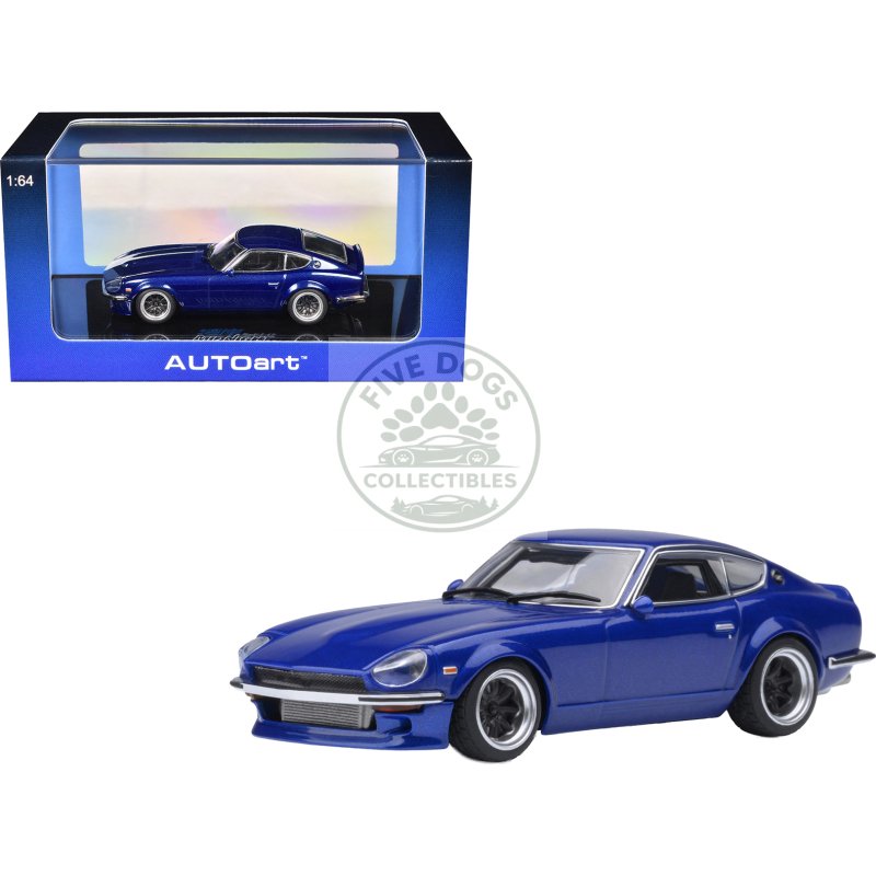 nissan fairlady z rhd (right hand drive) "akuma no z" blue metallic "wangan midnight comic #4 version" manga 1/64 model car by autoart