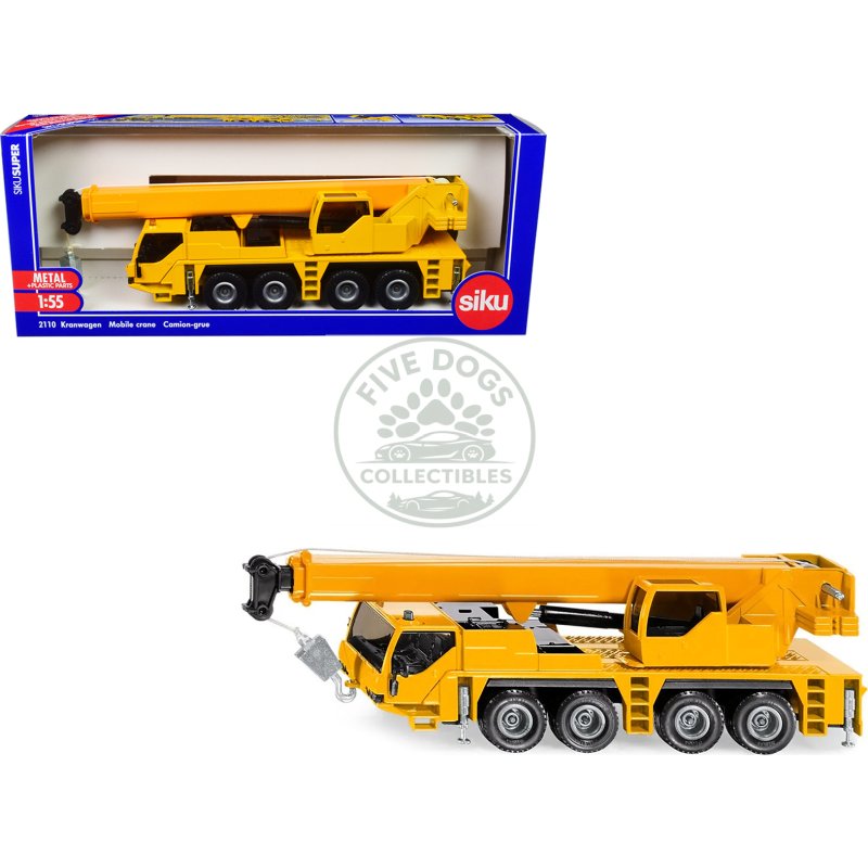 mobile crane yellow 1/55 diecast model by siku