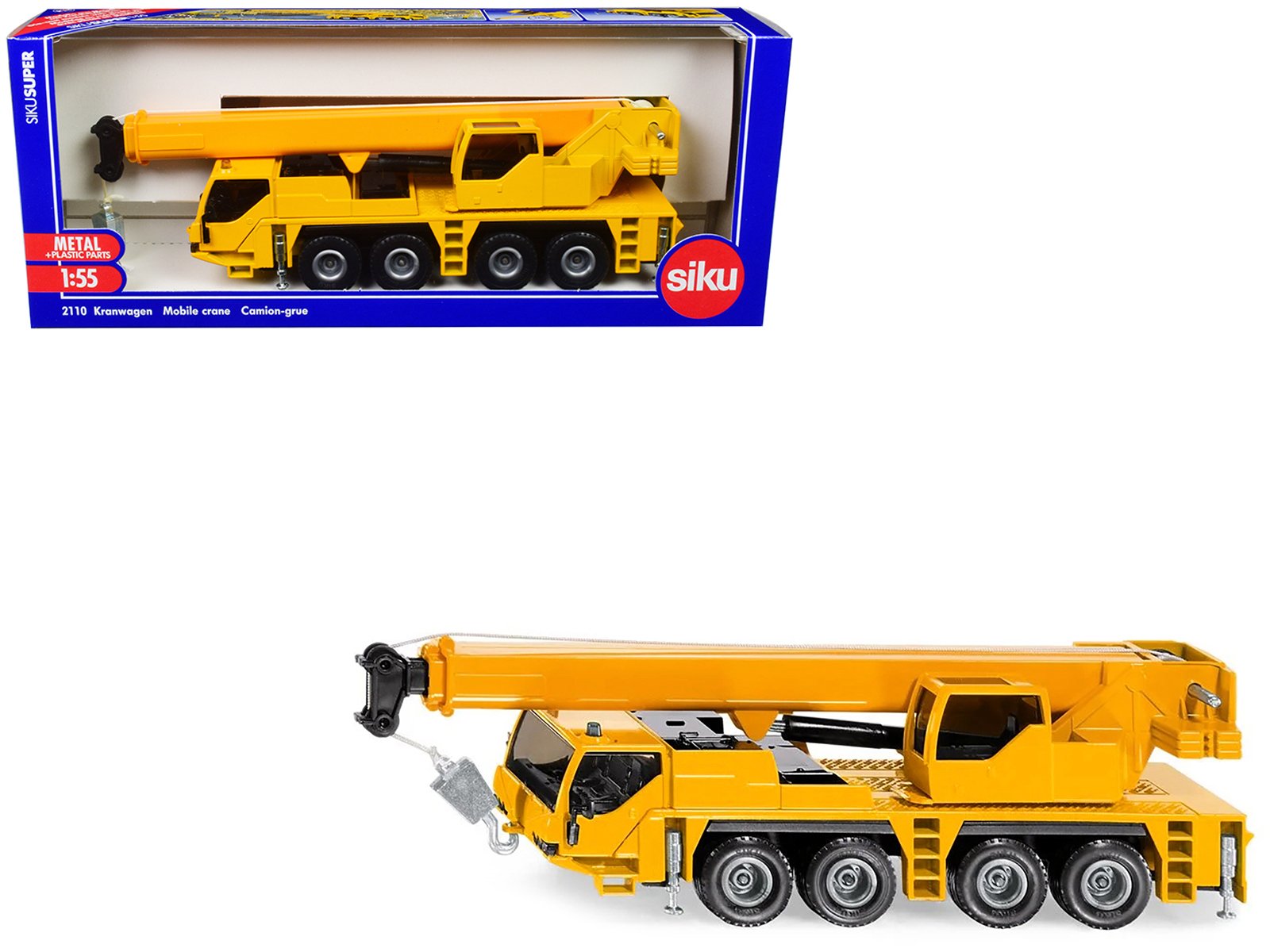 mobile crane yellow 1/55 diecast model by siku mobile crane yellow 1/55 diecast model by siku