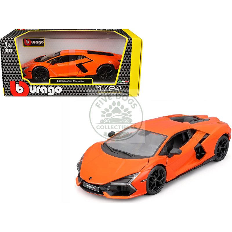 lamborghini revuelto orange "italian design" series 1/24 diecast model car by bburago