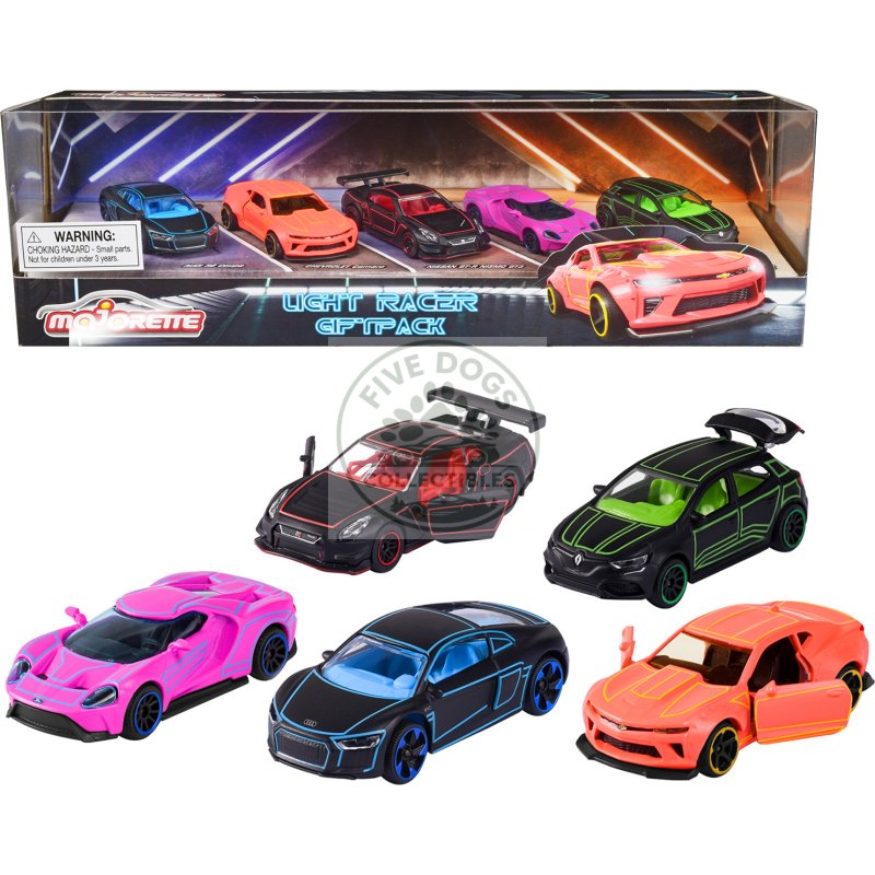 light racer giftpack (2023) 5 piece set 1/64 diecast model cars by majorette
