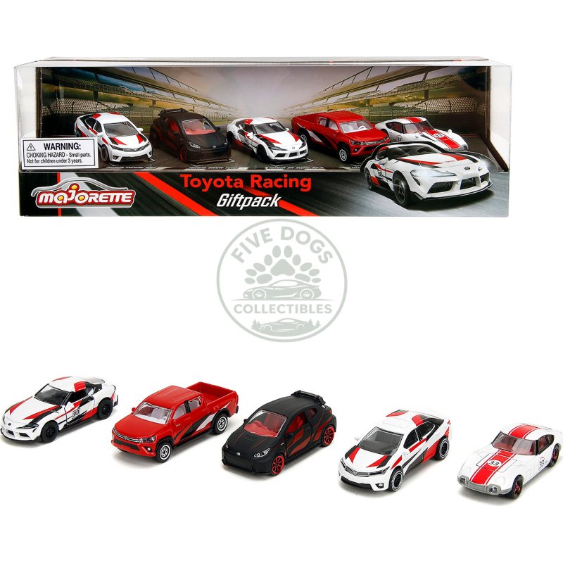 toyota racing giftpack (2024) 5 piece set 1/64 diecast model cars by majorette
