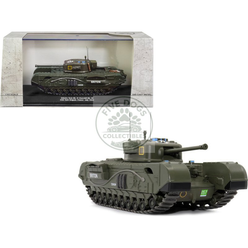 infantry tank mk. iv churchill mk. vii "briton" "uk 34th tank brigade france july 1944" 1/43 diecast model by afvs of wwii