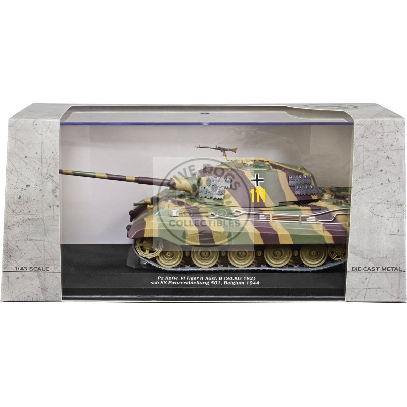 german sd. pzkpfw vi king tiger ausf. b heavy tank #111 "schwere ss panzer abteilung 101 belgium 1944" 1/43 diecast model by afvs of wwii