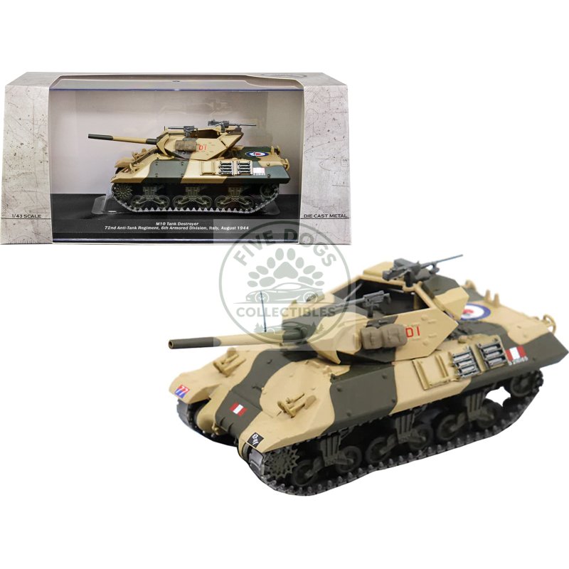 m10 tank destroyer d1 #77 "u.s.a. 72nd anti tank regiment 6th armored division italy august 1944" 1/43 diecast model by afvs of wwii