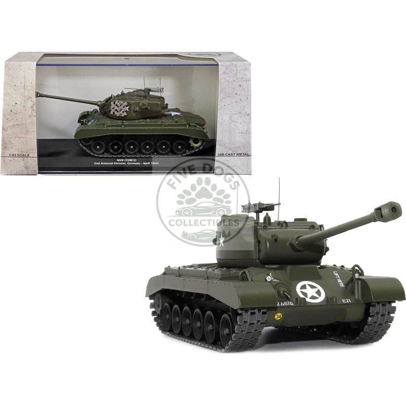 m26 (t26e3) tank "u.s.a. 2nd armored division germany april 1945" 1/43 diecast model by afvs of wwii