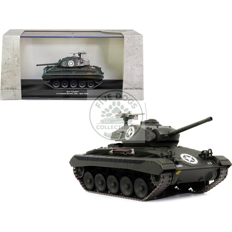 m24 "chaffee" tank #3 "u.s.a. 1st armored division italy april 1945" 1/43 diecast model by afvs of wwii