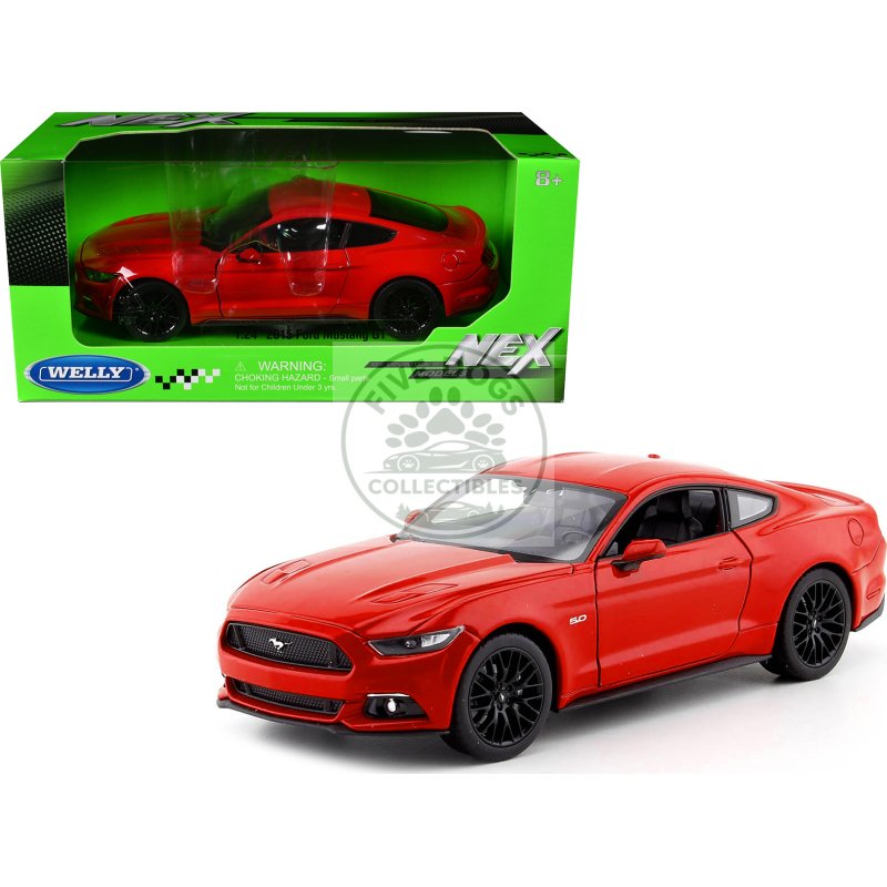 2015 ford mustang gt 5.0 red "nex models" series 1/24 diecast model car by welly