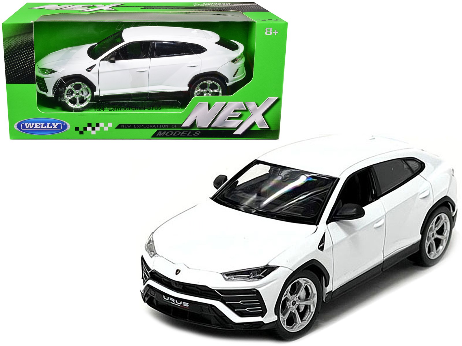 lamborghini urus white "nex models" 1/24 diecast model car by welly lamborghini urus white "nex models" 1/24 diecast model car by welly