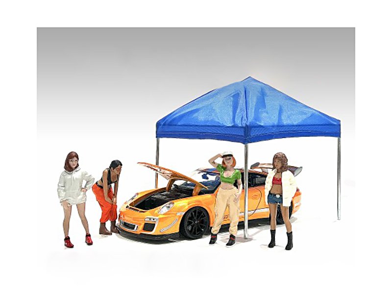 "hip hop girls" 4 piece figure set for 1/18 scale models by american diorama "hip hop girls" 4 piece figure set for 1/18 scale models by american diorama