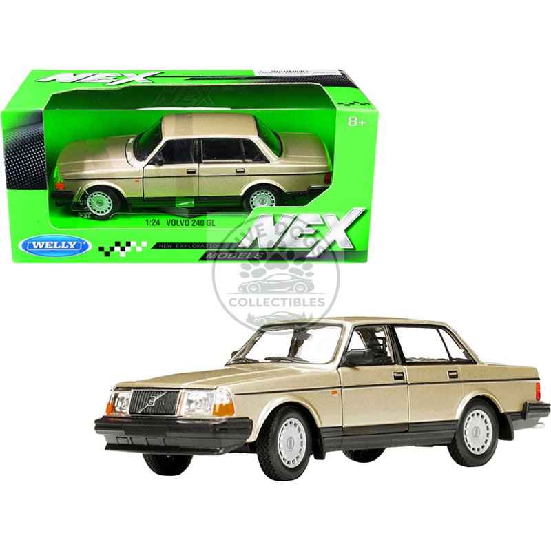 volvo 240 gl gold metallic "nex models" 1/24 diecast model car by welly