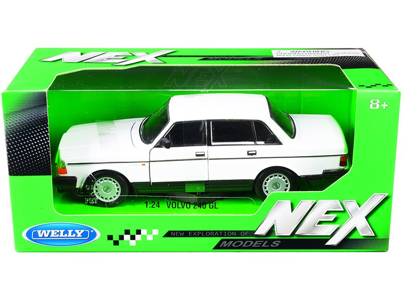 volvo 240 gl white "nex models" 1/24 diecast model car by welly volvo 240 gl white "nex models" 1/24 diecast model car by welly