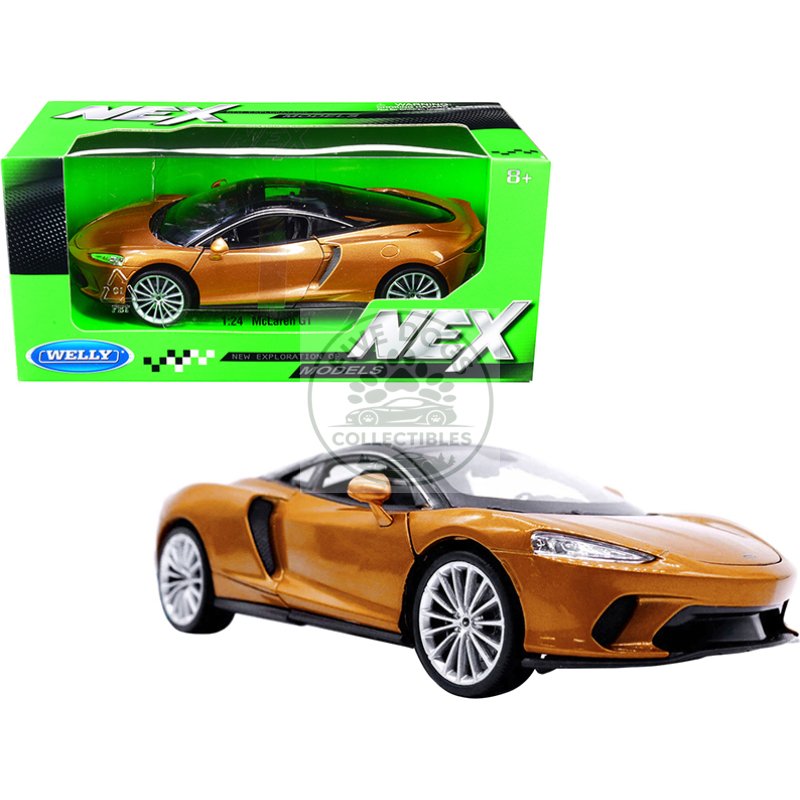 mclaren gt gold metallic with black top "nex models" 1/24 diecast model car by welly